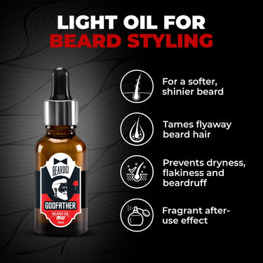 Beardo Godfather Lite Beard and Moustache Oil, 30 ml | Non-Sticky, Light Beard Oil for Men| Pleasant Fragrance | Ideal for daily use .